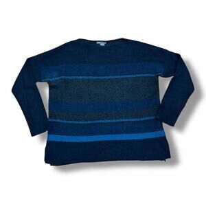 Vince Women’s M Blue Striped Wool Cashmere Pullover Sweater